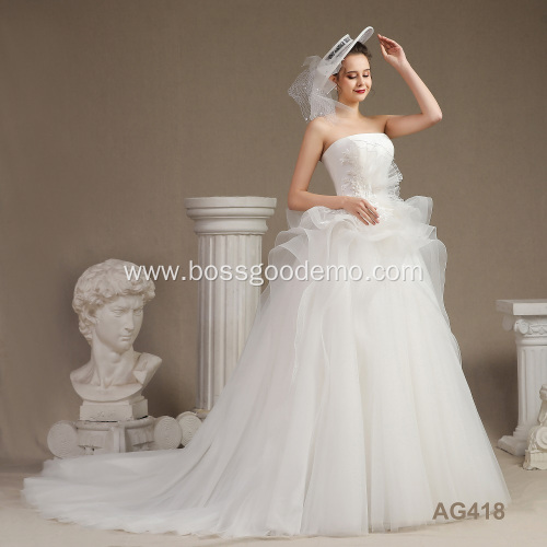 Luxury Crystal luxury china Long Tail Ball Gown wedding-dress